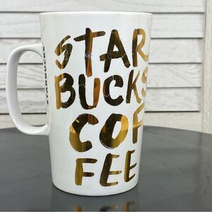 Starbucks‎ Gold Graffiti Mug White Metallic 16oz